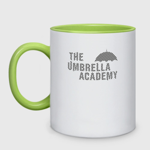 Кружка двухцветная umbrella academy, цвет белый + светло-зеленый