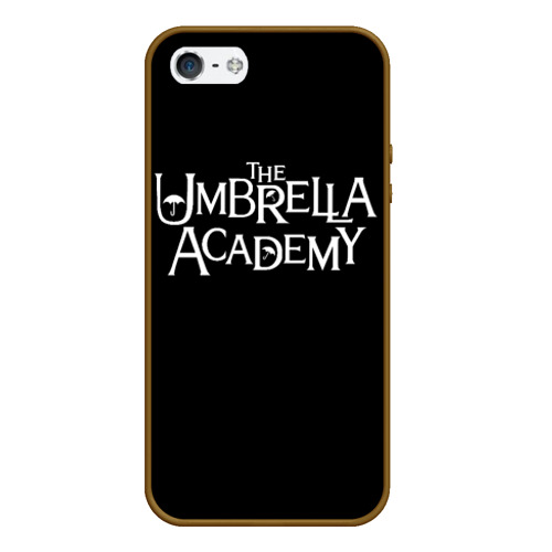 Чехол для iPhone 5/5S матовый Umbrella academy, цвет коричневый