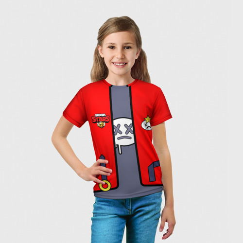 Детская футболка 3D Brawl Stars Edgar косплей красный мерч, цвет 3D печать - фото 5