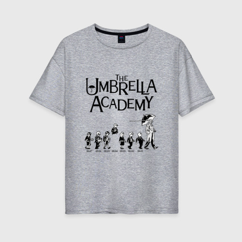 Женская футболка хлопок Oversize Академия Амбрелла, цвет меланж