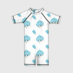 Детский купальный костюм 3D Genshin Impact узор