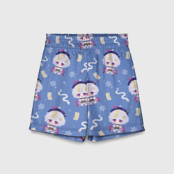 Детские спортивные шорты 3D Genshin Impact паттерн чиби