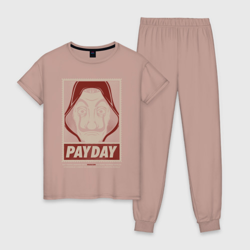Женская пижама хлопок Payday Bella Ciao, цвет пыльно-розовый