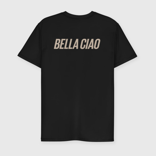 Мужская футболка хлопок Slim с принтом Payday Bella Ciao, вид сзади #1