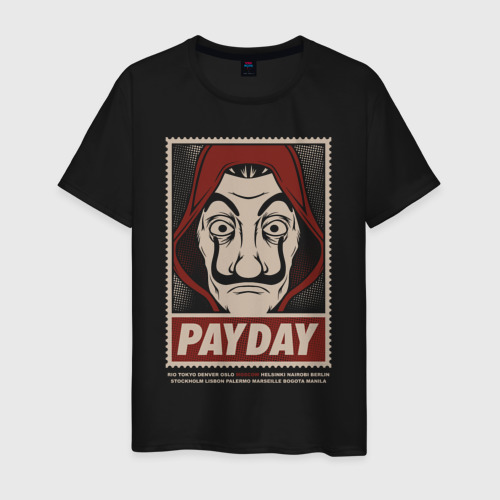Мужская футболка из хлопка с принтом Payday Bella Ciao, вид спереди №1