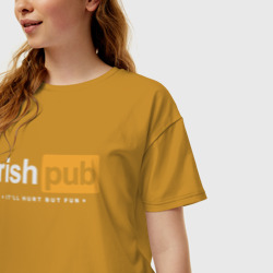 Женская футболка хлопок Oversize Irish Pub - фото 2