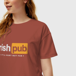 Женская футболка хлопок Oversize Irish Pub - фото 2