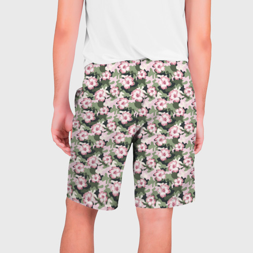 Мужские шорты 3D с принтом Камуфляж из цветов, вид сзади #1