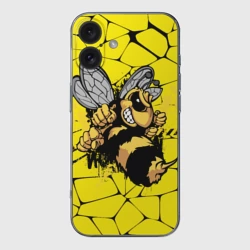Чехол для iPhone 16 силиконовый с защитой камеры Дикая пчела