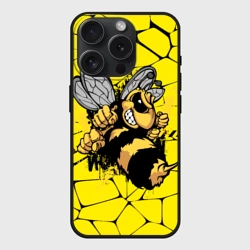 Чехол силиконовый для Apple iPhone 15 Pro Мax матовый Дикая пчела