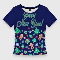 Женская футболка 3D Slim С Новым 2023 Годом - пряни и подарки