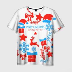 Мужская футболка 3D Merry Christmas and HNY 2022 Новый Год