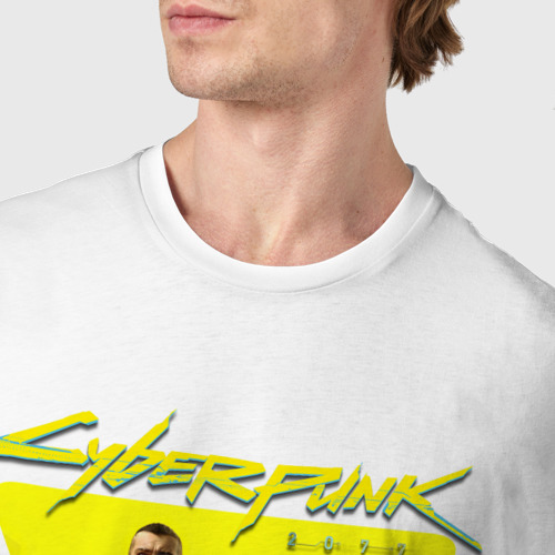 Мужская футболка хлопок с принтом Cyberpunk 2077, фото #4