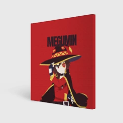 Холст квадратный Megumin держит шляпу