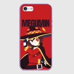 Чехол для iPhone 5/5S матовый Megumin держит шляпу