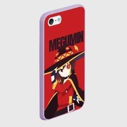 Чехол для iPhone 5/5S матовый Megumin держит шляпу - фото 2