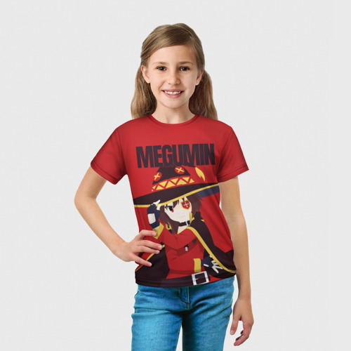 Детская футболка 3D Megumin держит шляпу, цвет 3D печать - фото 5