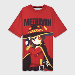 Платье-футболка 3D Megumin держит шляпу