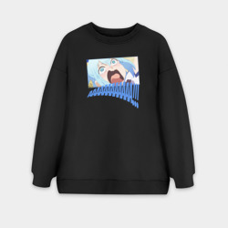 Женский свитшот oversize без начеса хлопок Коносуба крик