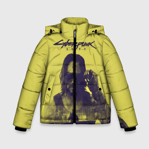 Зимняя куртка для мальчиков 3D Cyberpunk 2077 с Киану Джонни Сильверхенд, цвет красный