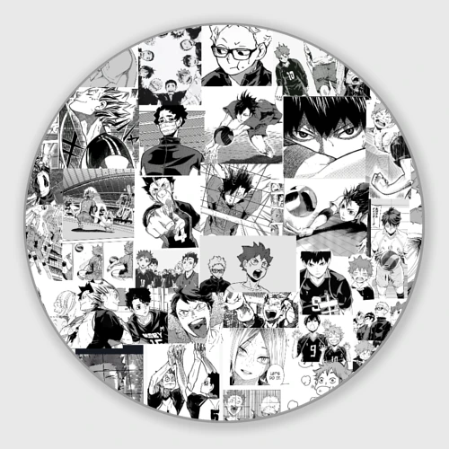Круглый коврик для мышки Haikyu pattern