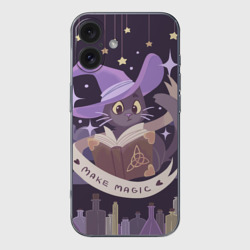 Чехол для iPhone 16 силиконовый с защитой камеры Make Magic - делаем магию