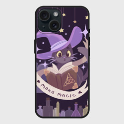 Чехол силиконовый для Apple iPhone 15 матовый Make Magic - делаем магию