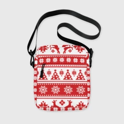 Сумка через плечо 3D Новый Год Олени и снежинки