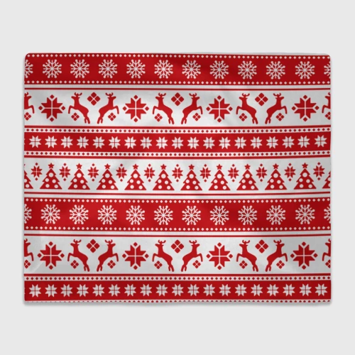 Плед 3D с принтом Новый Год Олени и снежинки, вид спереди #2