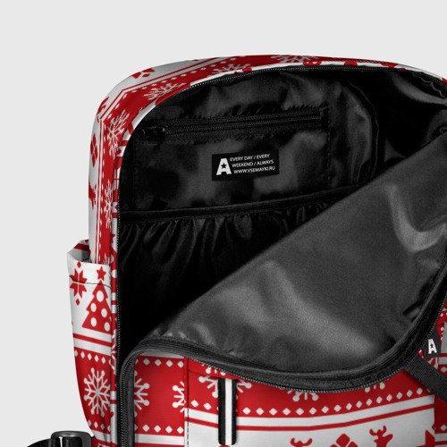 Женский рюкзак 3D с принтом Новый Год | Олени и снежинки, фото #5
