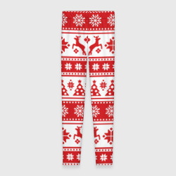 Леггинсы 3D Новый Год Олени и снежинки