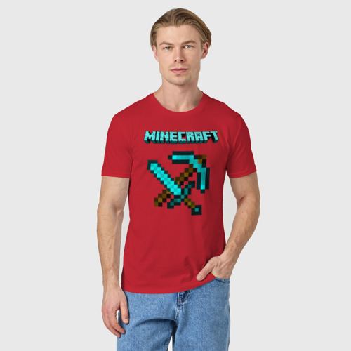 Мужская футболка хлопок с принтом Minecraft, фото на моделе #1
