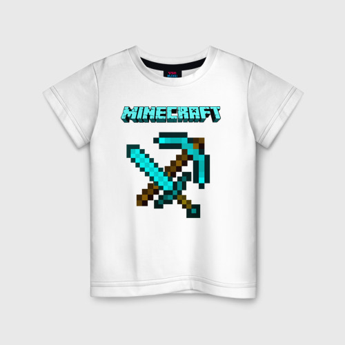 Детская футболка хлопок с принтом Minecraft, вид спереди #2