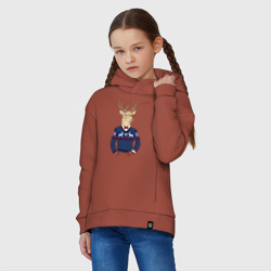 Детское худи Oversize хлопок Hipster Deer Новогодний Олень Хипстер 2022 - фото 2