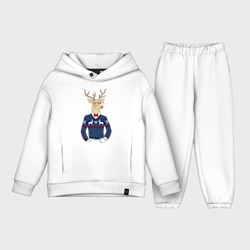 Детский костюм хлопок Oversize Hipster Deer Новогодний Олень Хипстер 2022