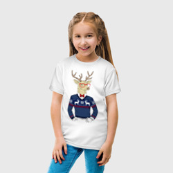Детская футболка хлопок Hipster Deer Новогодний Олень Хипстер 2022 - фото 2