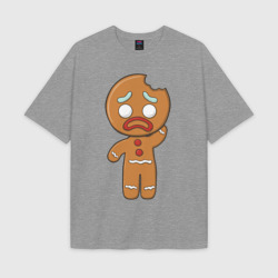 Женская футболка Oversize хлопок texturе Рождественский Пряник