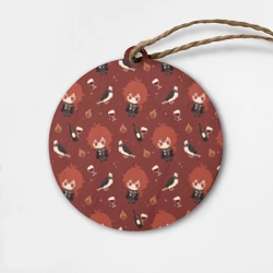 Деревянная игрушка круг Genshin Impact - Дилюк паттерн