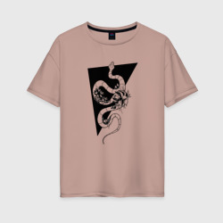 Женская футболка хлопок Oversize Змея