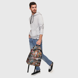 Рюкзак с принтом Граффити для любого человека, вид спереди №5. Цвет основы: белый