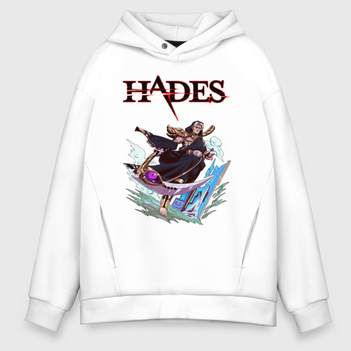 Мужское худи Oversize хлопок HADES THANATOS, цвет белый