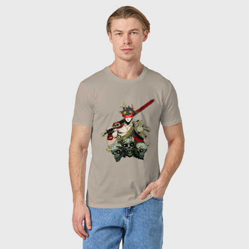 Мужская футболка хлопок Hades Загрей, цвет миндальный - фото 3