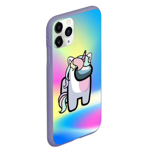 Чехол для iPhone 11 Pro матовый с принтом Among Us Unicorn, вид сбоку #3
