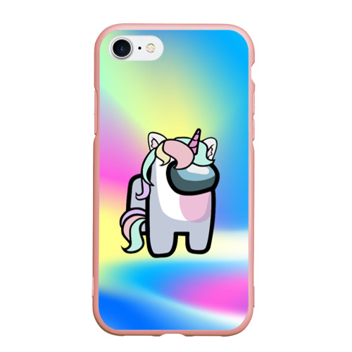 Чехол для iPhone 7/8 матовый с принтом Among Us Unicorn, вид спереди #2