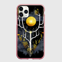 Чехол для iPhone 11 Pro Max матовый Графит и золото: дерево жизни