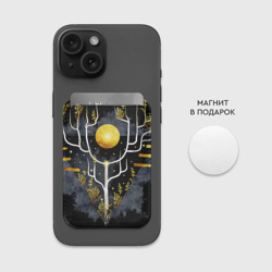 Картхолдер Magsafe магнитный Графит и золото: дерево жизни - фото 2