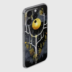 Чехол для iPhone 16 Pro Max силиконовый с защитой камеры Графит и золото: дерево жизни - фото 2