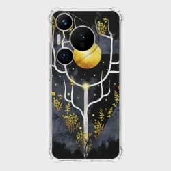 Чехол для Huawei Pura 70 Графит и золото: дерево жизни
