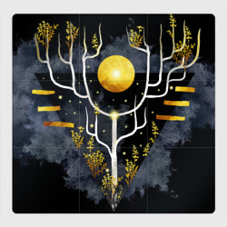 Магнитный плакат 3Х3 Графит и золото: дерево жизни