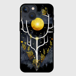 Чехол для iPhone 13 mini Графит и золото: дерево жизни